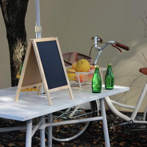 BangQiao 10" x 15.6" Double-Sided Freestanding Wooden A-Frame Chalkboard - Black