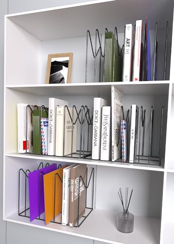 TOPCJ 2 Pack Wire File Organizer for Desk - 8 Sections Desktop File Holder Rack, Rust-Resistant Steel, Black