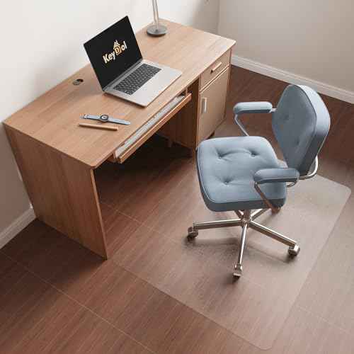 [Two-Sided Usable] 36¡± x 48¡± Hard Floor Chair Mats for Office, Clear Computer Chair Mat for Hardwood, Plastic Desk Floor Mat for Hardwood Floors, Rubber Office Chair Mat for Tile/Laminate Floor