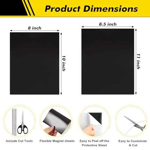 Aertiavty 36 Packs Magnetic Sheets with Adhesive Backing 8.5x11 Inch Adhesive Magnetic Sheets for Dies Storage - 20 Mil Magnetic Contact Paper Peel and Stick, Magnetic Strips with Adhesive Backing