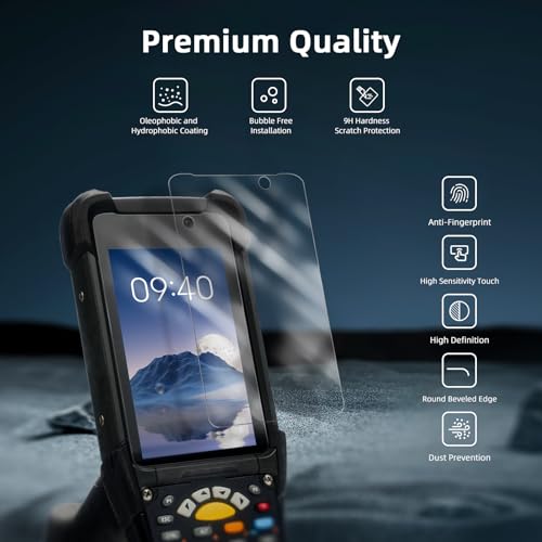 3pcs MC9300 Tempered Glass Screen Protector Replacement for Zebra Symbol MC9300 MC930B-G Handheld Barcode Scanner Mobile Computer,9H Scratch-resistant Clear