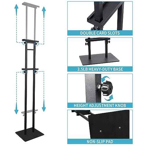 Poster Stand Heavy Duty - Adjustable Poster Stands for Display Foam Board, Double Sided Pedestal Floor Standing Sign Holder Height Up to 80 Inch, 1 Pack