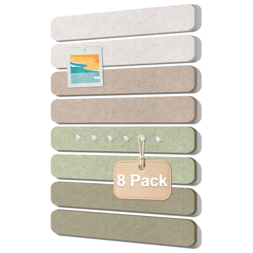 Linen Dusk Felt Bulletin Board Strips 8 Pack - Cork Board Alternative for Wall Decor