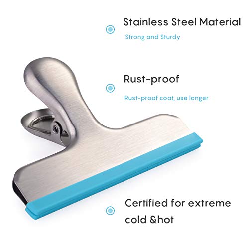 12-Pack Stainless Steel Chip Bag Clips with Silicone Covers - Color Coded, 3-Inch Heavy Duty