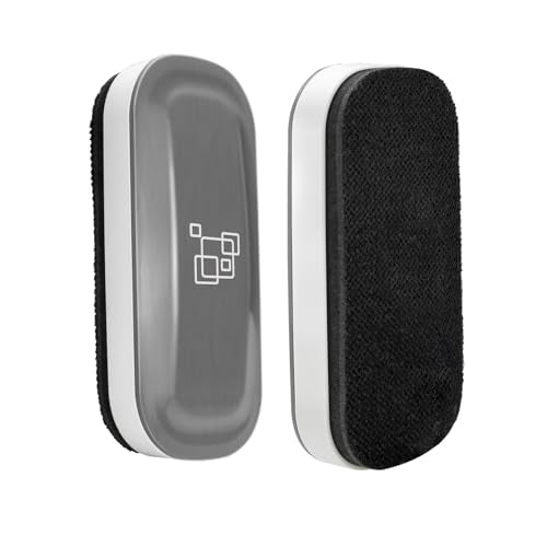 Maxtek Magnetic Whiteboard Erasers 2 Pack - Gray, 5 x 2.4 x 1.1 inches, Durable Glass Whiteboard Cleaners for Office & School
