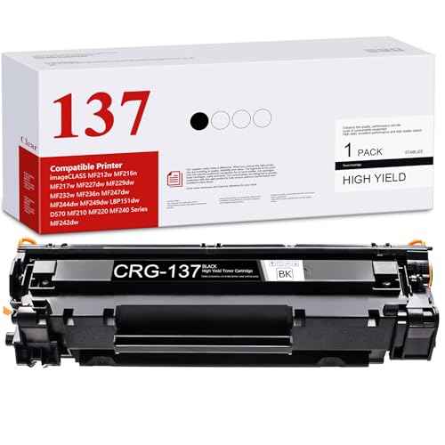 137 CRG137 High-Yield Toner Cartridge (1-Pack, Black) Replacement for Canon 137 CRG137 Toner imageCLASS MF212w MF216n MF217w MF244dw MF247dw MF227dw Printer