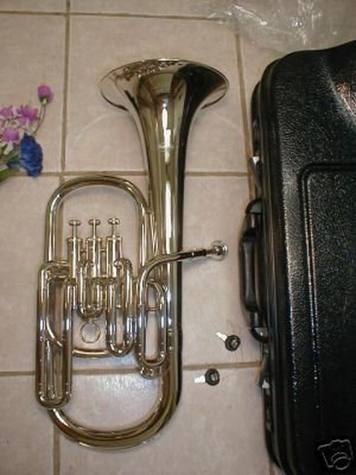 Alto horn with hard case and mouthpiece, Gold