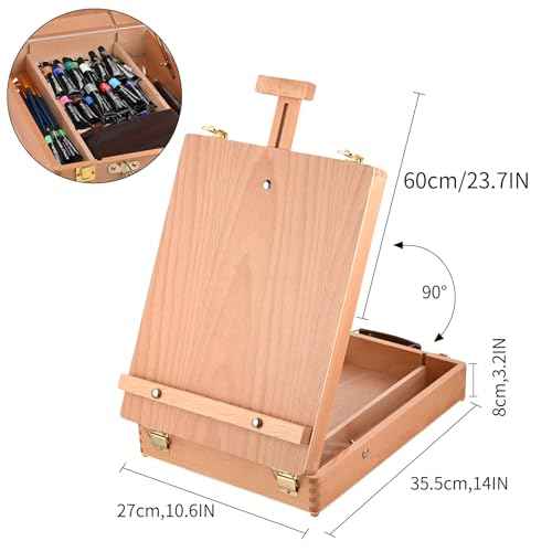 Tabletop Easel Acrylic Paint Set, 40 Pack Painting Kits for Adults, Painting Supplies with 24 Acrylic Paints, 10 Brushes, Art Easel, Paint Palette, Canvas, Paint Set Gifts for Students Artist Beginner