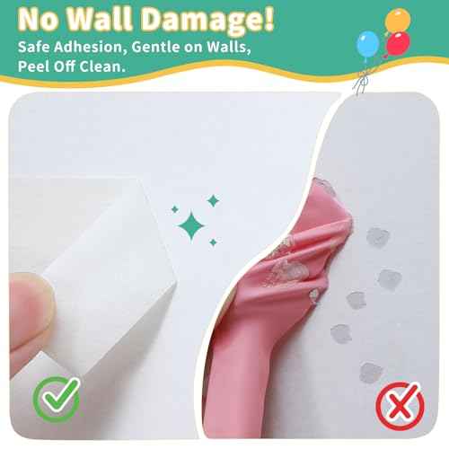 1200 Pieces Adhesive Glue Dots with 131ft Wall Protection Tapes, Protect Your Walls, Removable Double-sided Glue Tapes for Wall Balloon Decoration, Sticky Point Tapes for Crafts, Party, Birthday