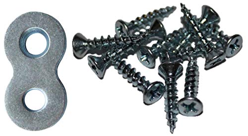 Balsam Point Workshop 20-Pack with Screws - Heavy Duty Figure 8 Table Top Connector or Desk Top Fastener Clip - 12 Gauge Steel