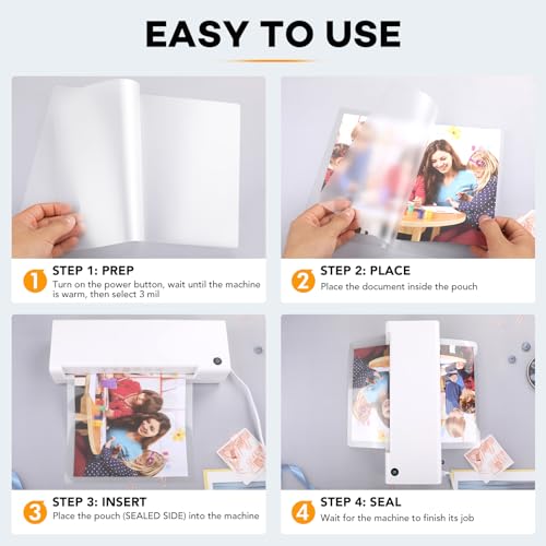 600 Pack 3 Mil Clear Laminating Sheets 9 x 11.5 Inches for Office & School