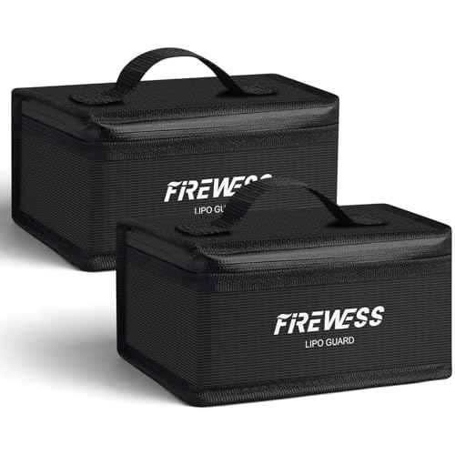 2pack Lipo Battery Safe Bag, Fireproof Explosionproof Safe Pouch, Large Capacity Battery Guard for Charge and Storage
