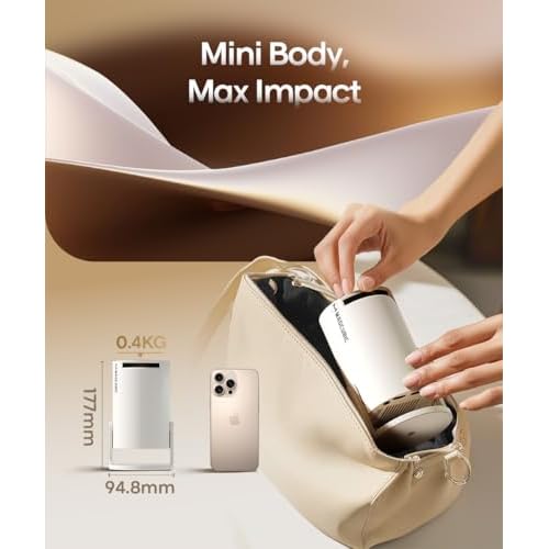 Magcubic 2025 Upgraded HY300PRO Mini Projector with WiFi and Bluetooth, Portable Projector 4K Support, Auto Keystone, 180 Degree Rotation, Smart Proyector for Home Outdoor Android 14