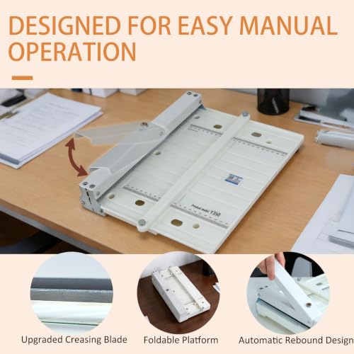 13.78 Inch Manual Paper Creaser with Extended Positioning Block for Precise Folding