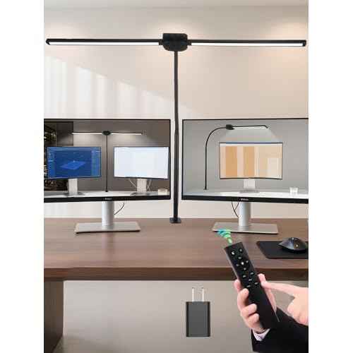 Desk Light with 5 Color+9 Brightness£¬Desk Lamps for Home Office, 1200 Lumen & 108 LED Desk Lamp, Remote Control+Timer Monitor Light, Clamp Lamp for Desk, Computer, Reading, Study, Workbench