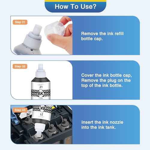 GI-21 G3270 G3260 Ink Bottles Compatible for Canon 21 GI-21 GI21 Ink Refill Bottles Set, Compatible for Canon MegaTank G3270 G3260 G3290 G3272 G4280 G4270 G2270 G2260 G1220 G1230 Printer