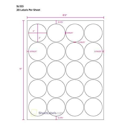 2" Round Labels, All Purpose White, Laser or Inkjet Printing, 2000 Labels