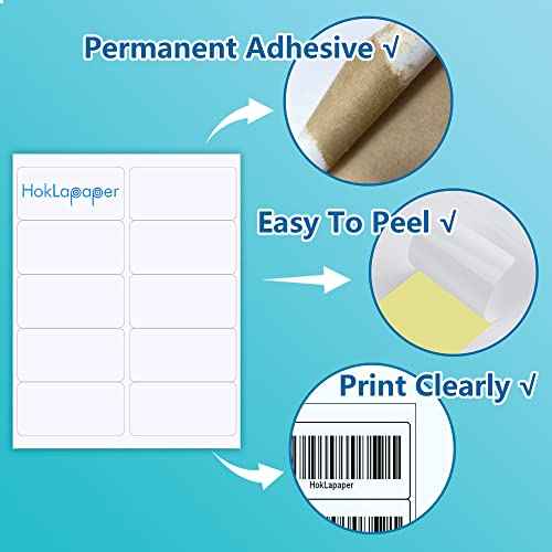 2" x 4" Shipping Labels,Printable White Mailing Labels for Laser/Inkjet Printer,Permanent Adhesive Sticker Labels(500 Sheets,5000 Labels)