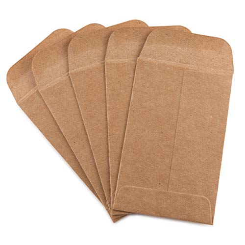 Purple Q Crafts 500 Pack Coin Envelopes 2.25x3.5 Inch Gummed Flap Small Parts & Money Storage