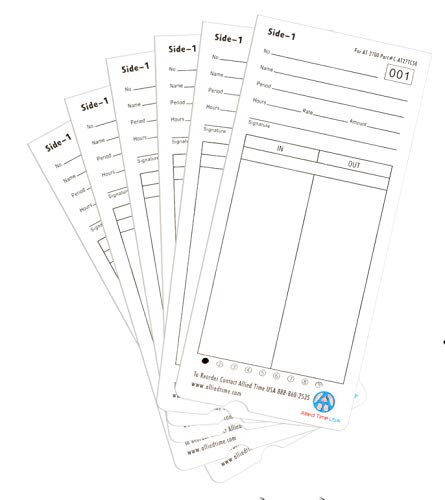 Allied Time USA AT-2700 Time Cards 4-Pack of 50 - Genuine Office Timeclock Supplies