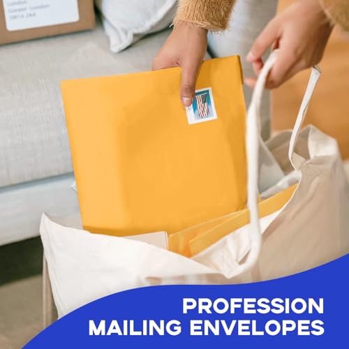 9x12 Manila Envelopes Self Seal 100 Pack, Goefun Yellow Brown Large Catalog Envelopes 9 x 12 Letter Size for Mailing, 80GSM Paper