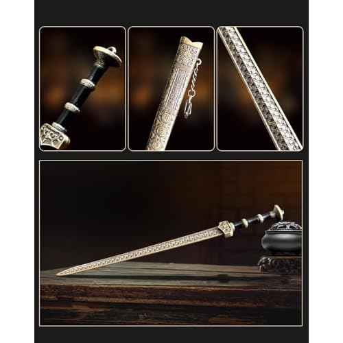 Ancient Sword Letter Opener with Sheath and Display Stand, Decorative Letter Opener Sword, Mail Open Tool Envelope Slitter