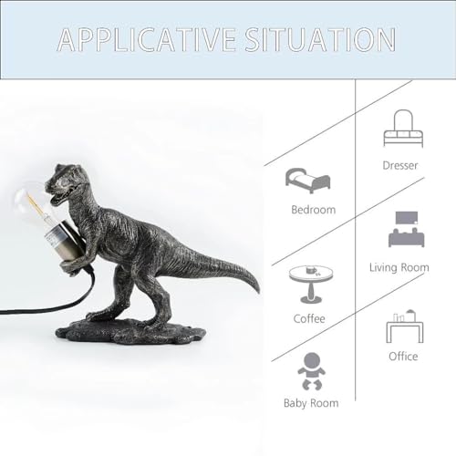 GY Dinosaur Animal Table Lamp Modern Animal Shape Table Lamp Vintage Resin Lighting Perfect for Bedroom, Living Room, Office, College Dorm
