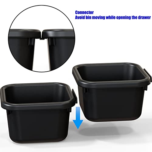 Simple Houseware Interlocking Desk Drawer Organizer Bins - Pack of 10, Black