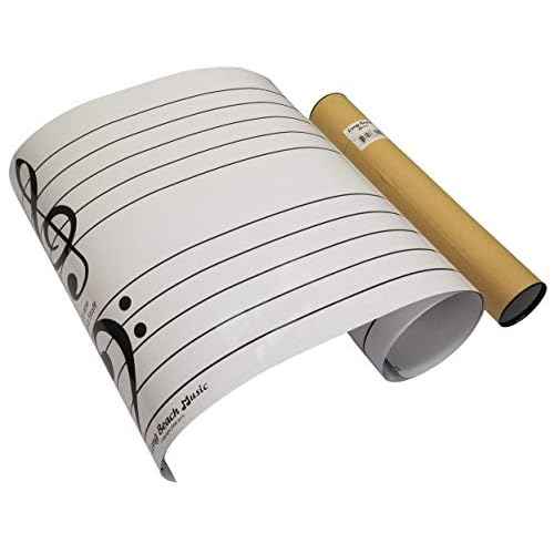 Dry Erase Music Grand Staff Laminated Poster, 61" Inches Large Jumbo Size for Classroom Lessons, Includes Pen & Eraser