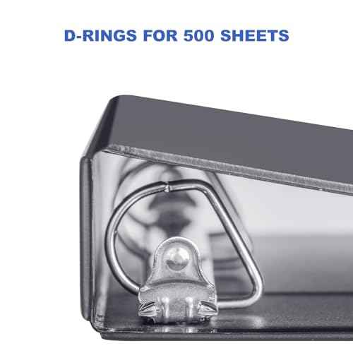 3 Ring Binder 2 Inch, ViVin Sturdy 2"-Slant D Ring Binder with 2 Interior Pockets, Clear View Cover, PVC-Free, Fits 500 Sheets of US Letter Size Paper (6 Pack, Black)
