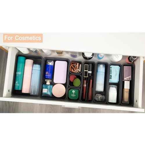 25 PCS Interlocking Desk Drawer Organizer Separator for Office,Bathroom,Kitchen,Makeup,Tool£¨4 Sizes£©