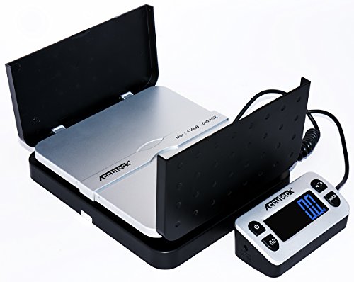 Accuteck Black Digital Postal Scale 110 lbs, 0.1 oz Accuracy with Remote Display & USB