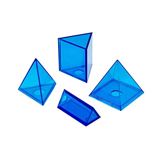 hand2mind Blue Geometric 3D Shapes Set of 12 for Geometry & Volume Exploration