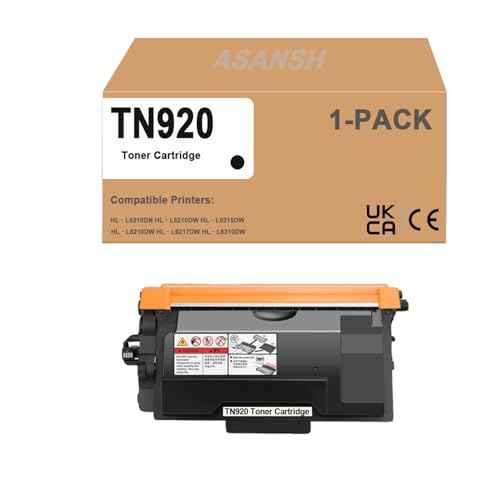 TN-920 TN920 TN 920 Toner Cartridge Use for HL?L5210DN HL?L5210DW HL?L5215DW HL?L6210DW HL?L6217DW HL?L6310DW HL?L6415DW HL?EX415DW DCP?L5510DN MFC?L5710DN Printers (1-Black)