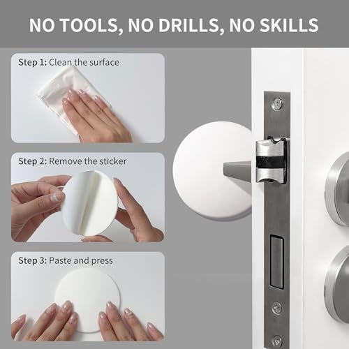 ZJWZLG White 3.14" Door Knob Wall Protectors, 8-Pack – Self-Adhesive Stoppers