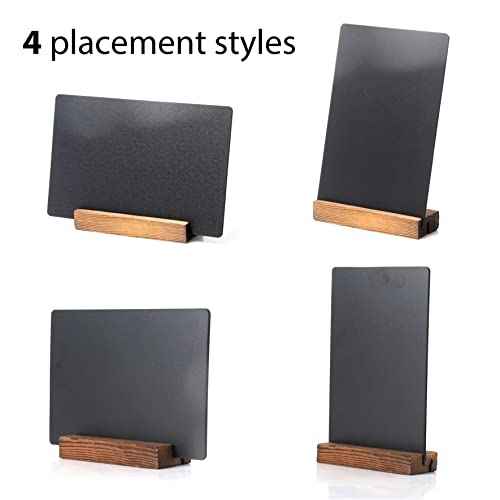 7.9x5.1 Desktop Chalkboard Sign with Wood Base, Message Board Menu Board Kids Chalkboard for Shop Wedding Kitchen Home Party (3 Pack 7.9x5.1)