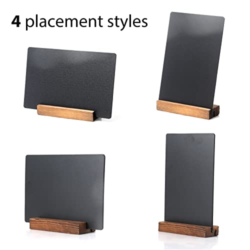3 Pack Desktop Chalkboard Signs with Wooden Base 7.9x5.1 inches - Message & Menu Boards for Shop Wedding Kitchen Home Parties