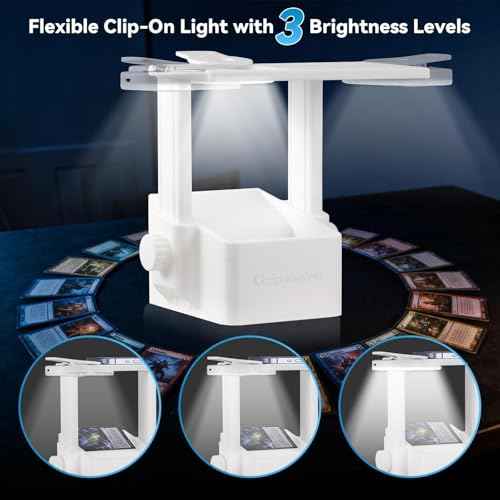 Trading Card Scanner Stand with Light, Card Scanner Holder with Adjustable Height for TCG Cards, Built-in Magnetic Ring Compatible with MagSafe Phones, Rechargeable Light & Stable Magnetic Card Slot