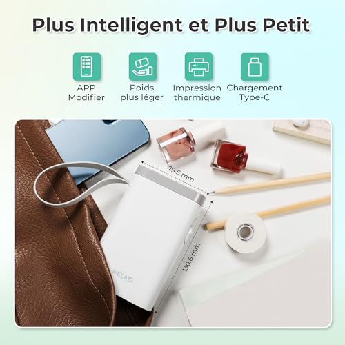 Nelko Label Maker Machine with Tape, P21 Bluetooth Label Printer, Wireless Mini Label Makers with Multiple Templates for School Office Home, White