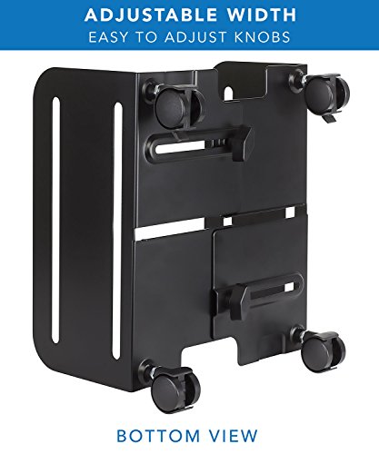 Mount-It Adjustable Heavy-Duty Computer Tower Stand with Lockable Wheels