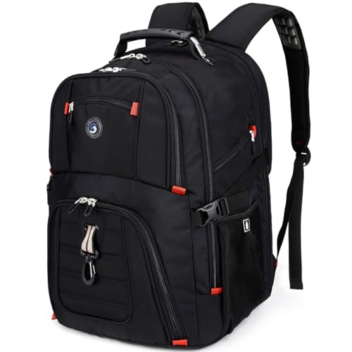 Extra Large Travel Laptop Backpack for Men - SHRRADOO Black 50L Capacity