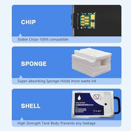 Aomya SJMB6500 Maintenance Cartridges Compatible with ColorWorks CW-C6000A CW-C6000P CW-6030A CW-6030P CW-C6500A CW-C6500P Printer,SJMB 6000 6500 Ink Maintenance Box,2 Pieces