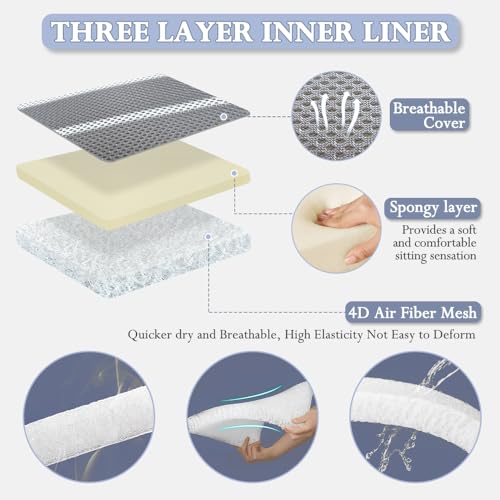 Adult Booster Seat Cushion Extra Firm Riser Chair Cushions for Elderly Washable Thick Chair Lift Pads to Raise Height for Couch, Home, Patio, Office Seat