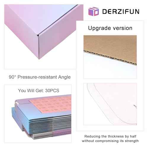 8x8x4 Inch Medium Shipping Boxes, 30 Pack Medium Cardboard Packing Boxes, Purple Mailing Shipping Boxes for Small Business