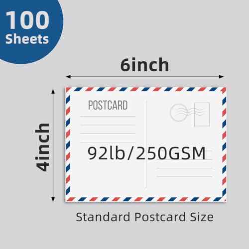 100 Pack 4x6 White Cardstock Paper, 92lb/250GSM Heavyweight Blank Card, Thick Index Card for Printer, Postcards, Wedding Invitation, Thankyou Cards