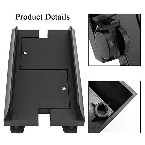 Universal Adjustable 5.7''-9.7'' Computer Tower Stand with 4 Castor Wheels, Black