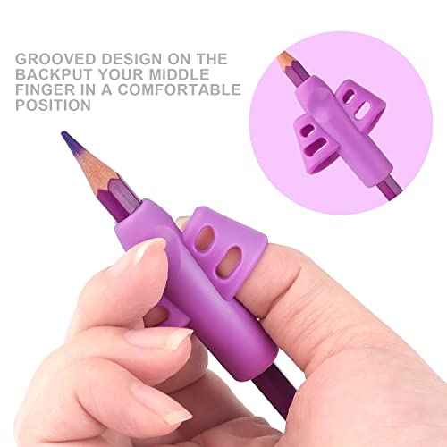 6 Pack Pencil Grips for Kids Handwriting Pencil Grippers, Pencil Writing Aid Grip Posture Correction Tool for Kids Toddler Children Special Needs