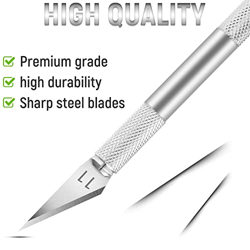 Silver 10 Pack Exacto Hobby Craft Knives for Carving & Cutting