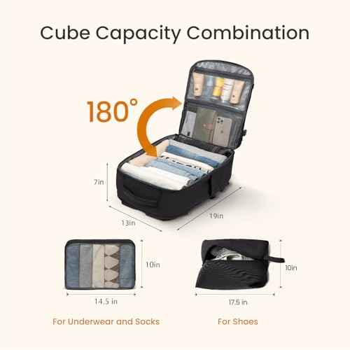 LOVEVOOK Travel Carry on Backpack for Men Women,Expandable 40L Extra Large Travel Laptop Backpack,Water Resistant Durable TSA Airline Approved Business College Carry on Bag Fit 17 Inch Computer,3 Pcs