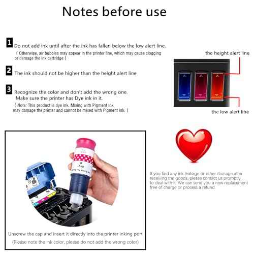 23 Compatible Ink Bottle Replacement for Canon pixma GI23 GI-23 use for Canon PIXMA G620 G520 Printer (Black Cyan Magenta Yellow Red Gray) 6 Pack 70ml Ink Refills (6 Colors)